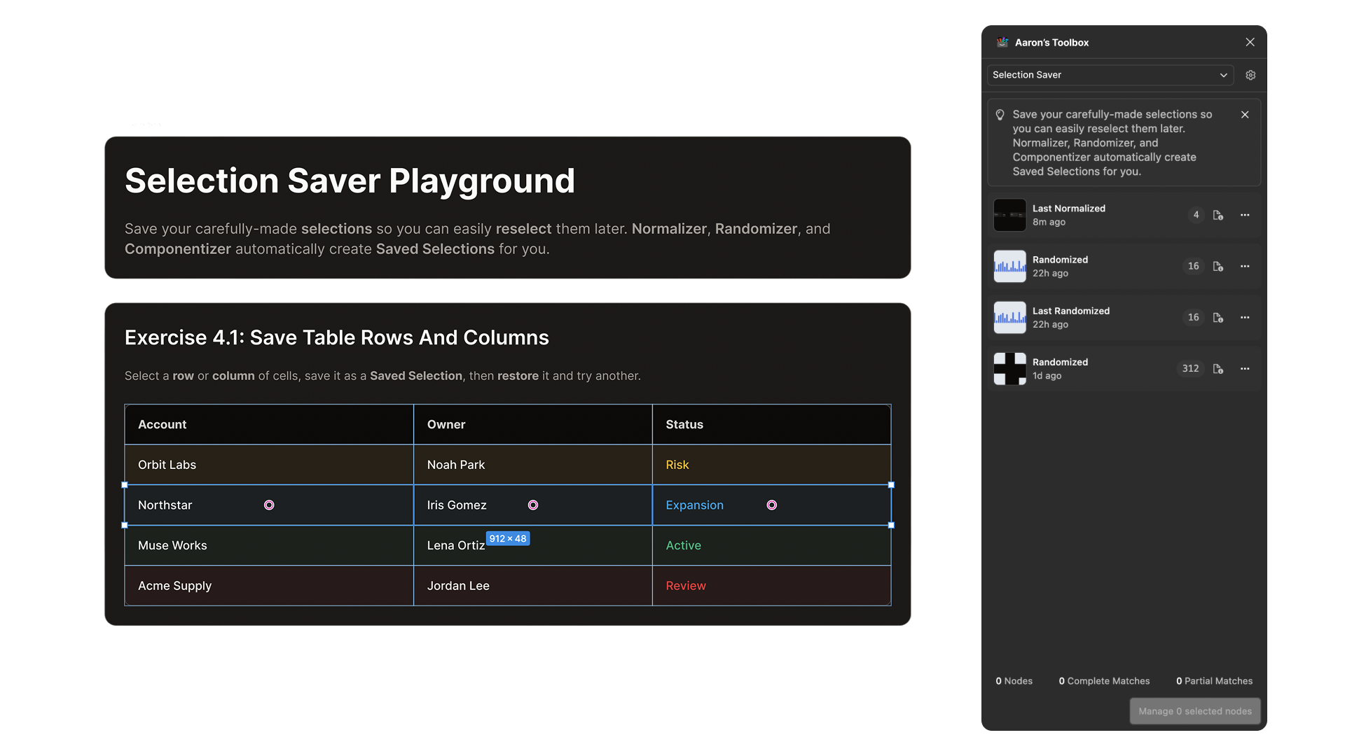 6 of 6: Selection Saver